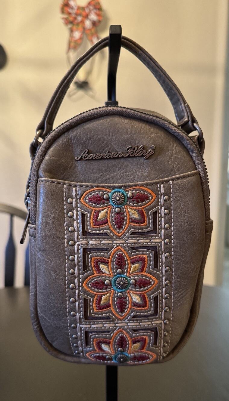 American Bling Embroidered Mini Crossbody Bag